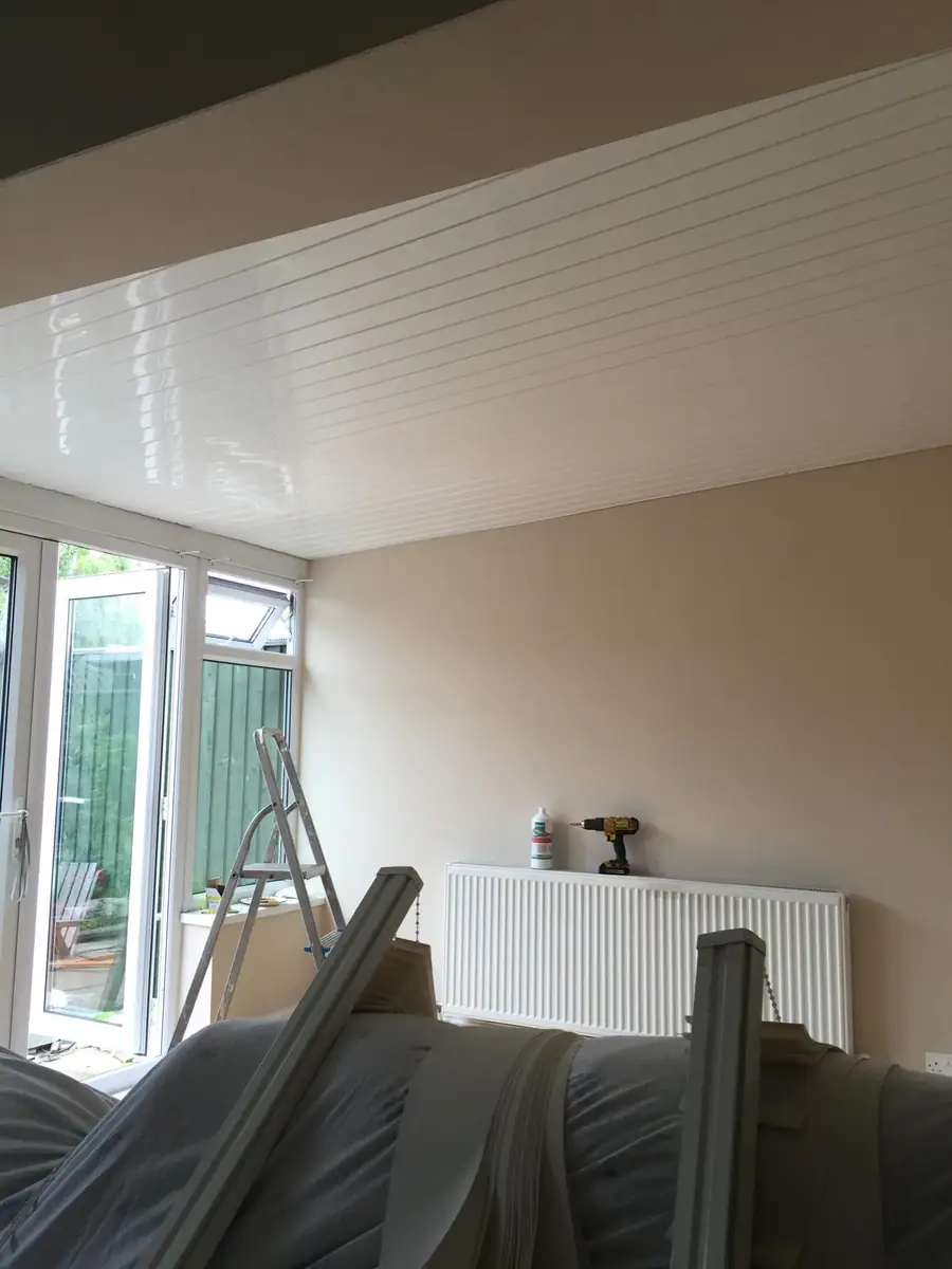Finished interior ceiling after a rear extension roof rebuild